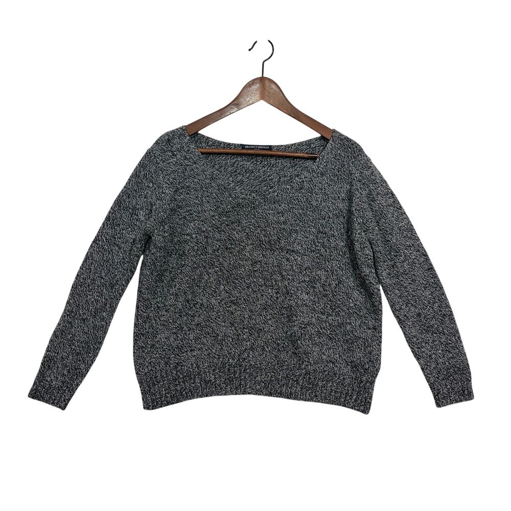 Brandy Melville Gray Salt & Pepper Knit Pullover Sweater One Size